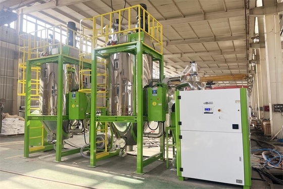 Máy sấy kết tinh nhựa PET 200 - 1000kg có khóa liên động an toàn và làm sạch tự động